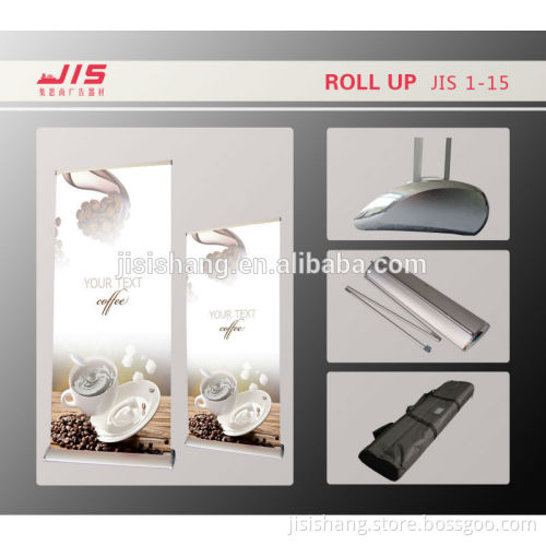 JIS1-15,Hot sale Luxury Water drop shape wide base aluminum roll up banner stand